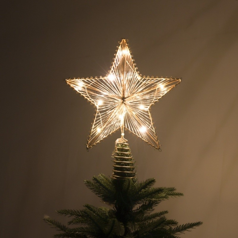 Star Tree Topper - Hiasan Puncak Pohon Natal Bintang Glitter