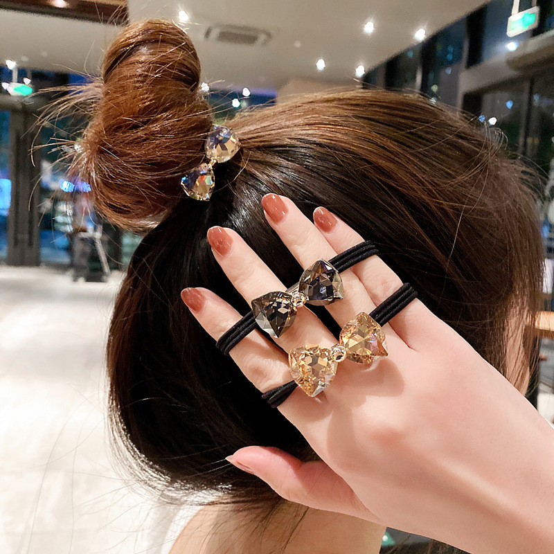 Ribbon Bow Gift - Set Ikat Rambut Pita Berhias Rhinestone