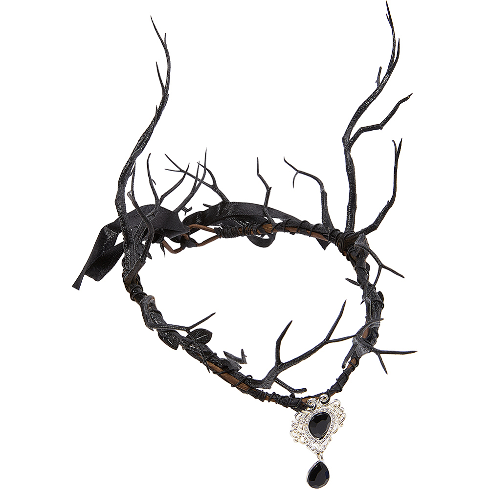 Reindeer Antlers Headband - Mahkota Peri Hitam dengan Tanduk Rusa