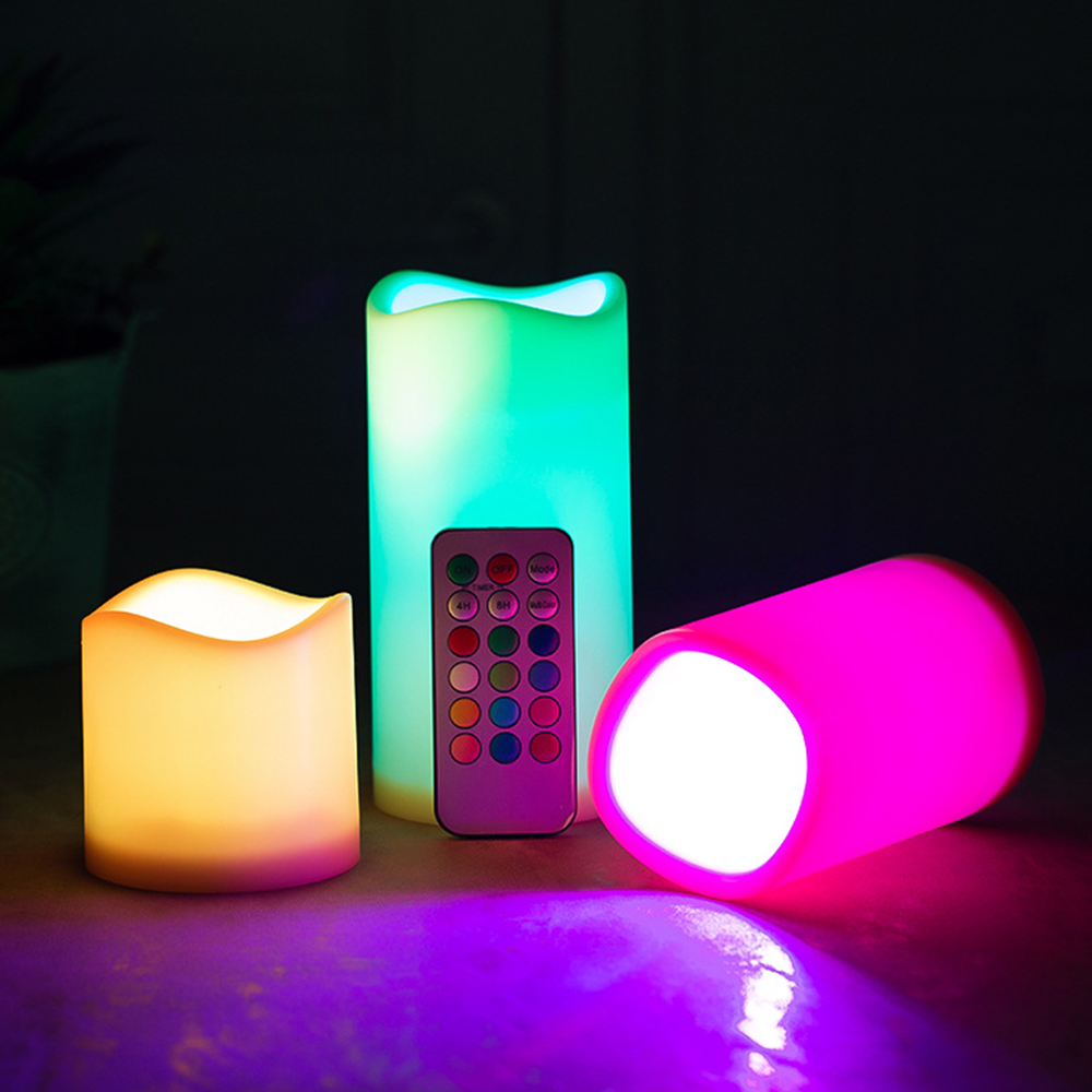 Holiday Candle Set - 3 Buah/Set Lilin Berkedip Tanpa Api