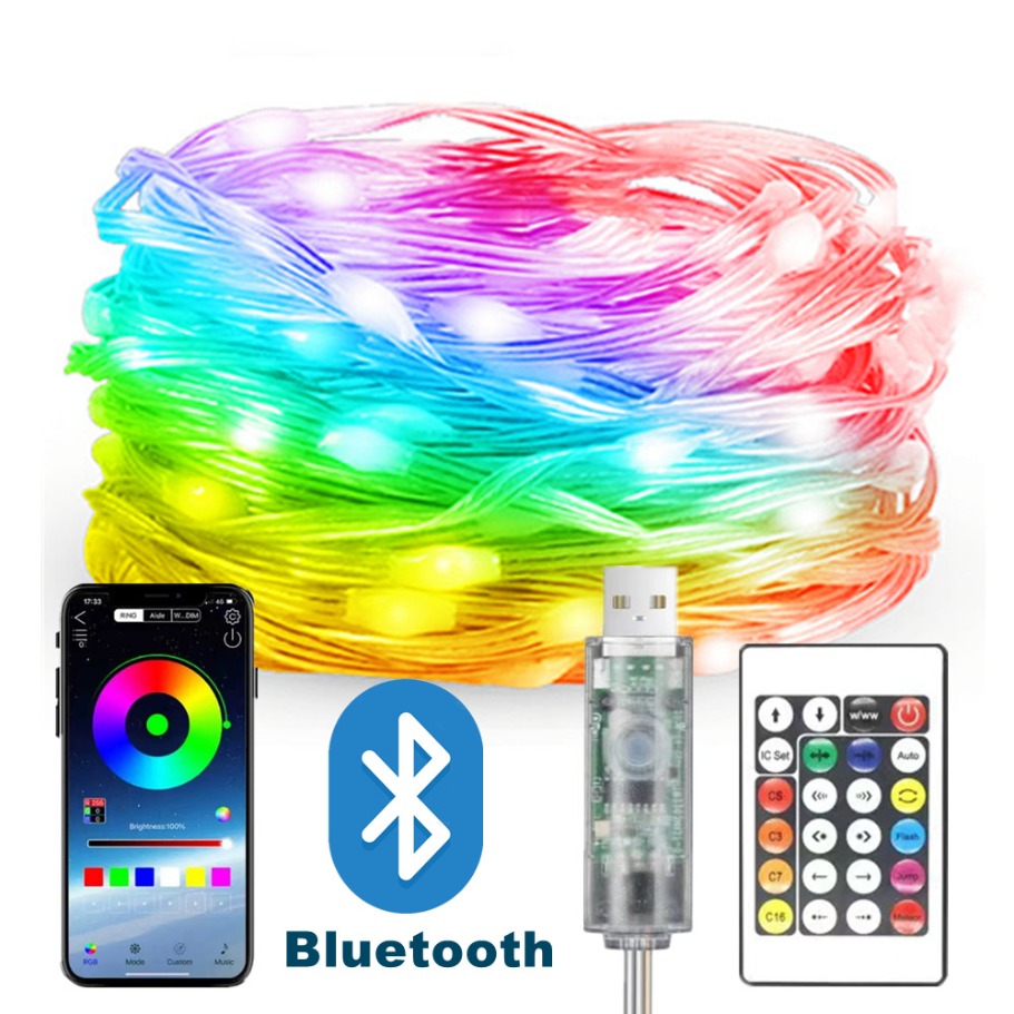 Led Fairy String Lights - WS2812B Lampu LED Tali Pintar Bluetooth
