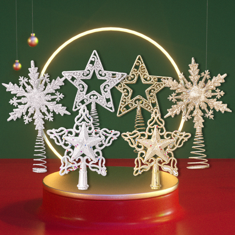 Star Tree Topper - Hiasan pohon Natal berkilau hiasan puncak