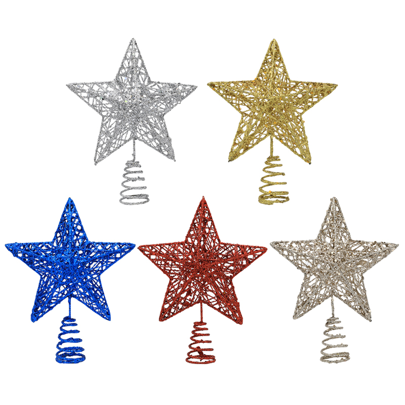 Star Tree Topper - Dekorasi puncak pohon Natal berkilau, hiasan