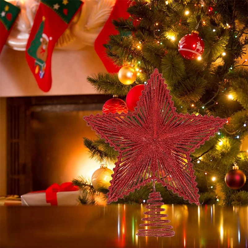 Hiasan atas pohon Natal Glitte - Star Tree Topper ulasan dan harga
