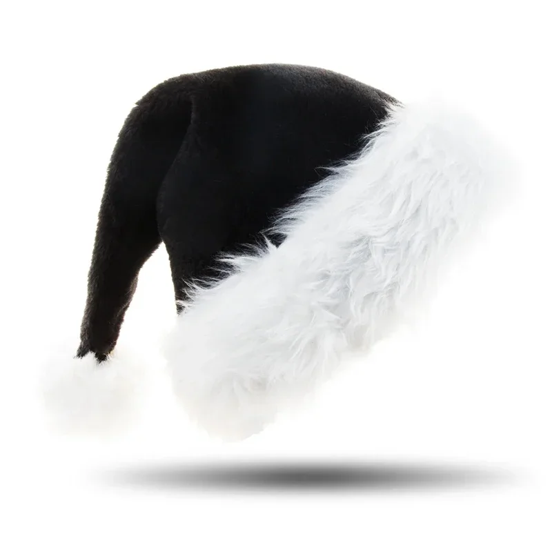 Topi Natal Mewah Hitam Natal U - Santa Hat Plush ulasan dan harga