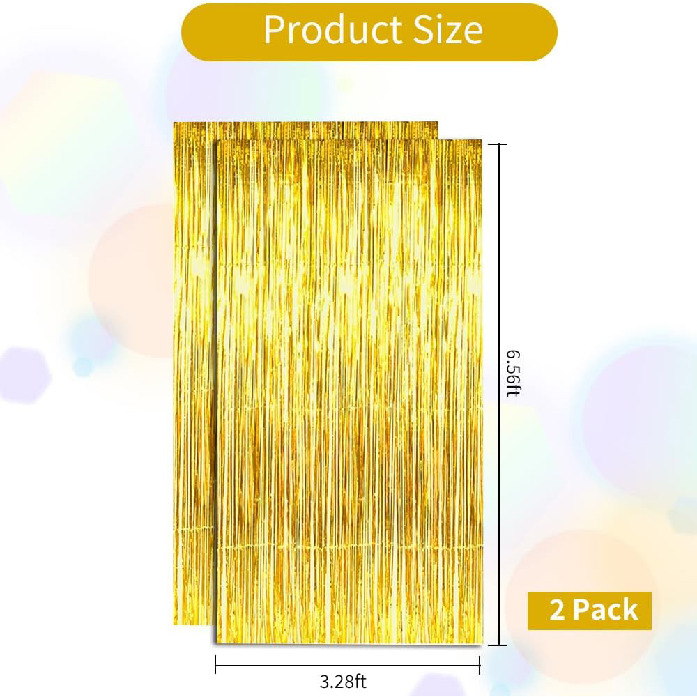 2 Paket Tirai Rumbai Foil Meta - Tinsel Garland Decoration ulasan dan harga