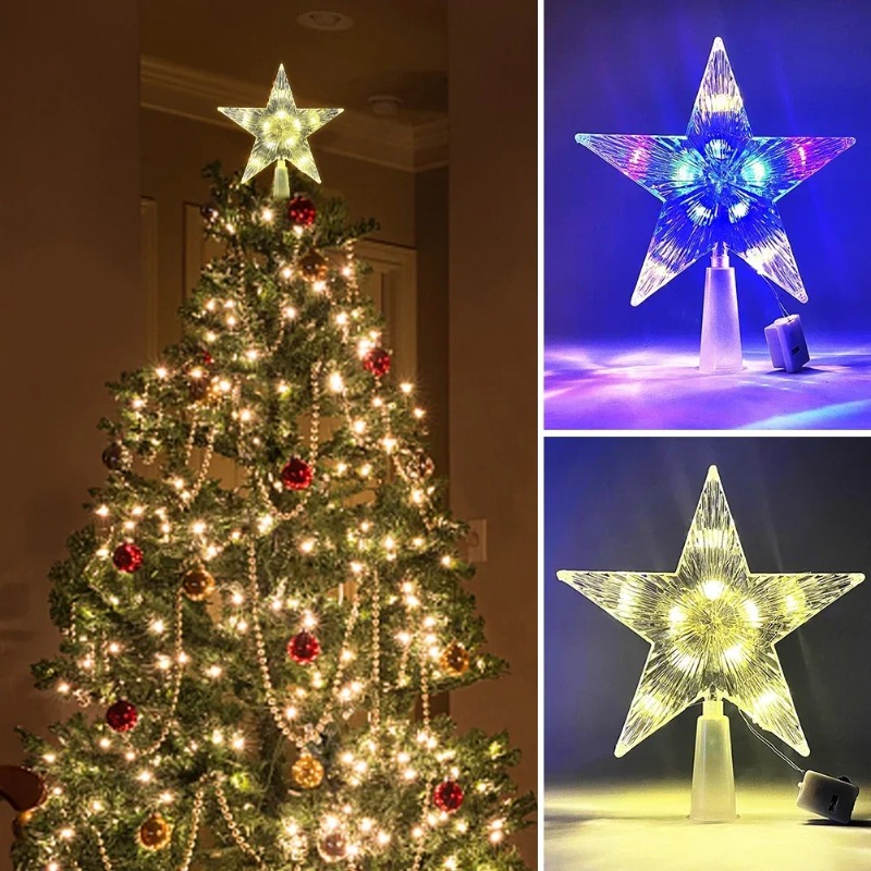 Puncak pohon Natal bersinar 15 - Star Tree Topper ulasan dan harga