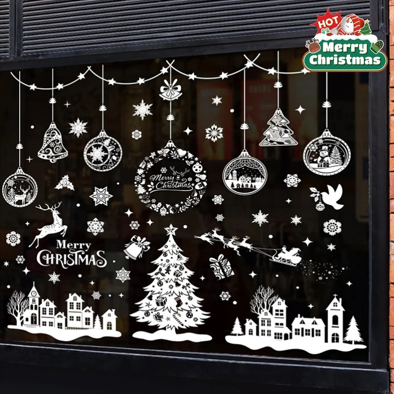 9 Lembar 243pcs Stiker Jendela - Snowflake Window Decal ulasan dan harga