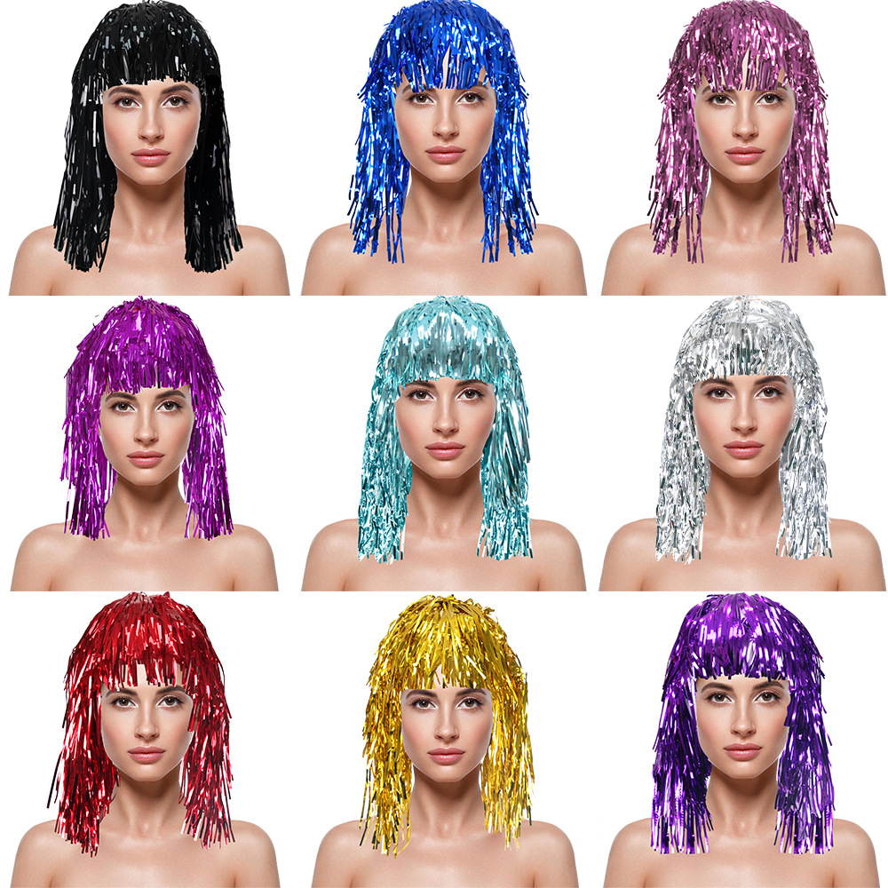 Wig Cosplay Disko Foil Tinsel  - Tinsel Garland Decoration ulasan dan harga