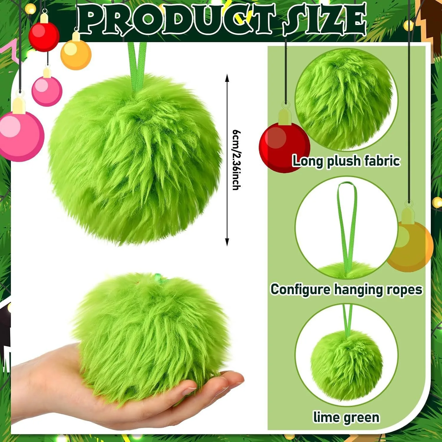 Hiasan Bola Natal Hijau Panjan - Santa Hat Plush ulasan dan harga