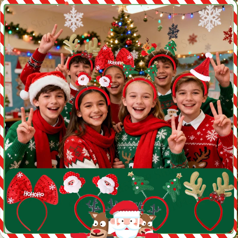 12-120 Buah Ikat Kepala Natal  - Reindeer Antlers Headband ulasan dan harga