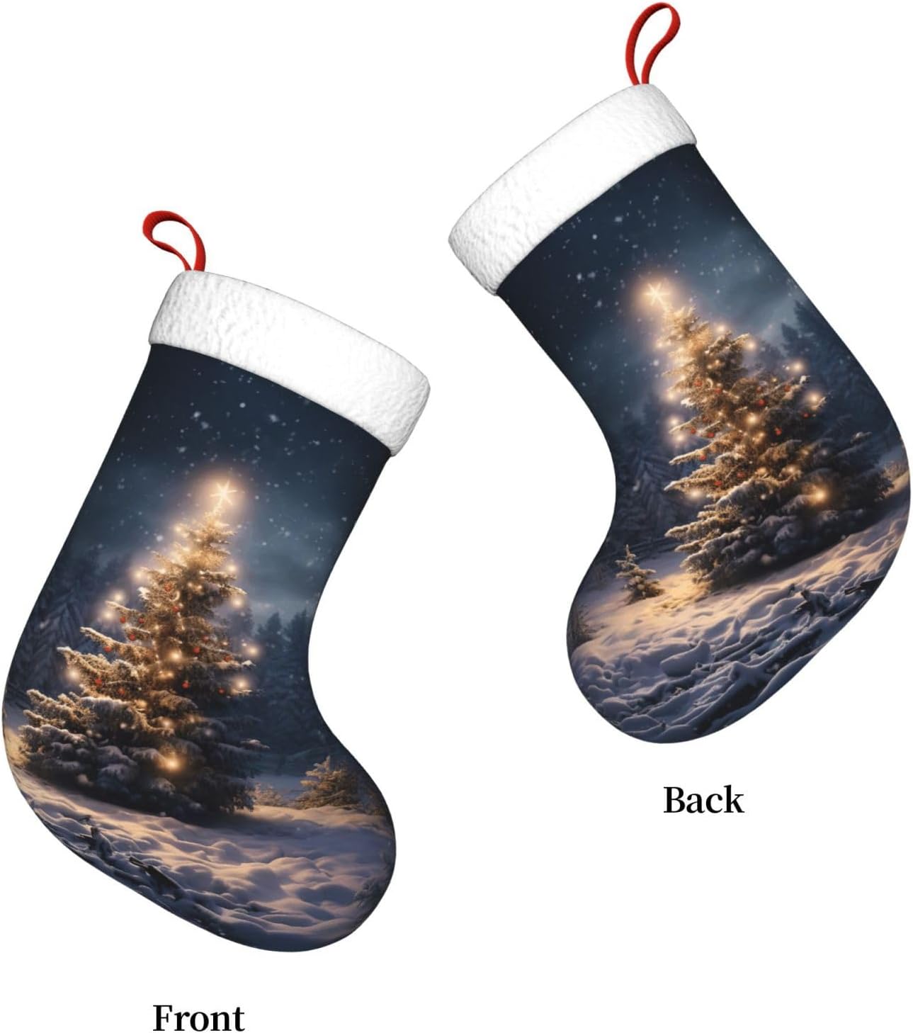 Stoking Natal Motif Salju 1 Pc - Christmas Stocking Hanging ulasan dan harga