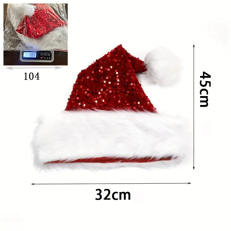 Topi Natal Payet Topi Santa Cl - Santa Hat Plush ulasan dan harga