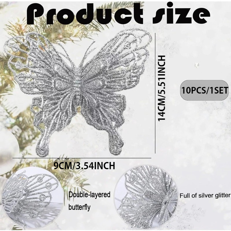Klip Kupu-kupu Berongga Berkil - Christmas Wreath Fake ulasan dan harga